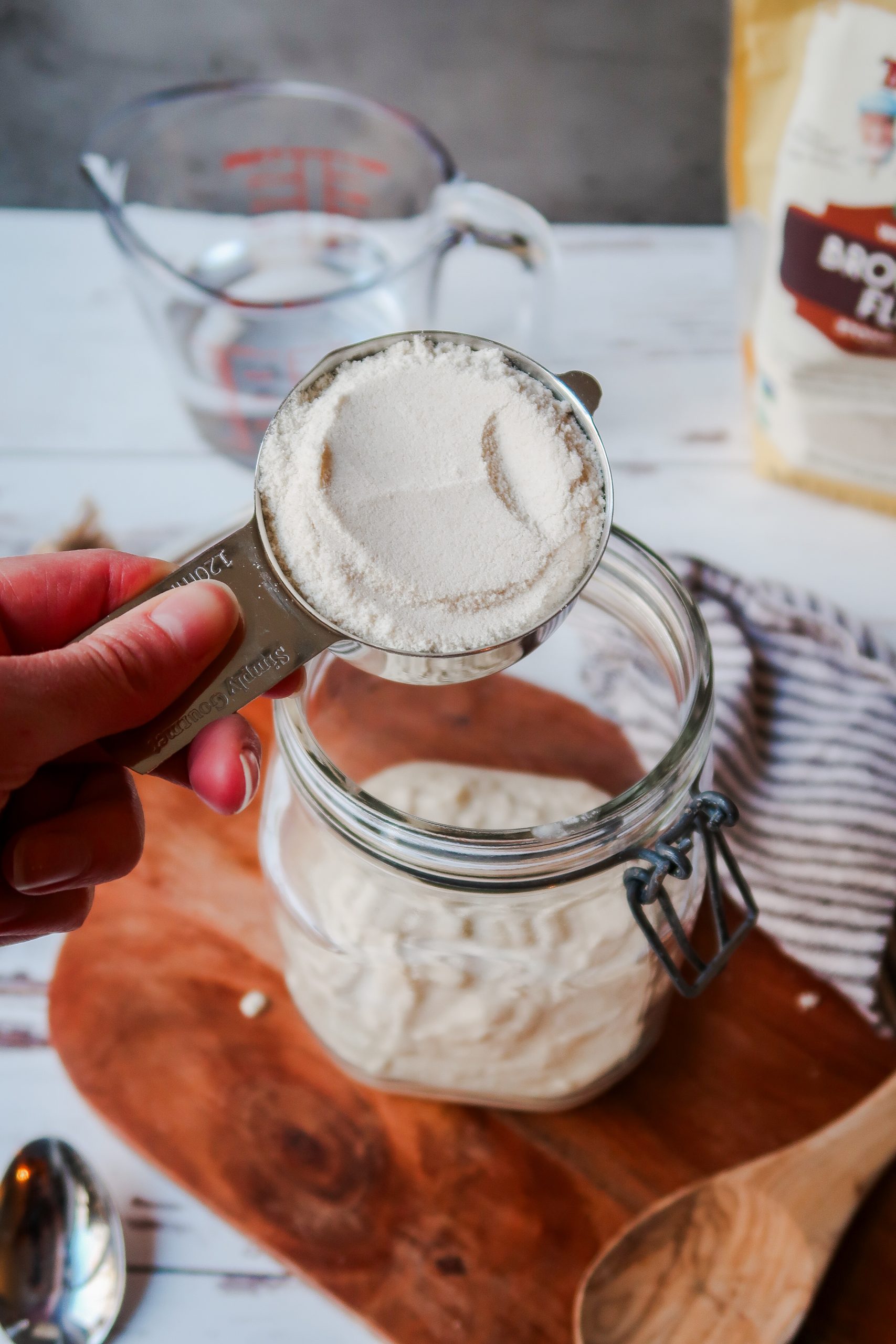 Adding ½ cup of flour to a gluten free sourdough starter. Wonders of Cooking