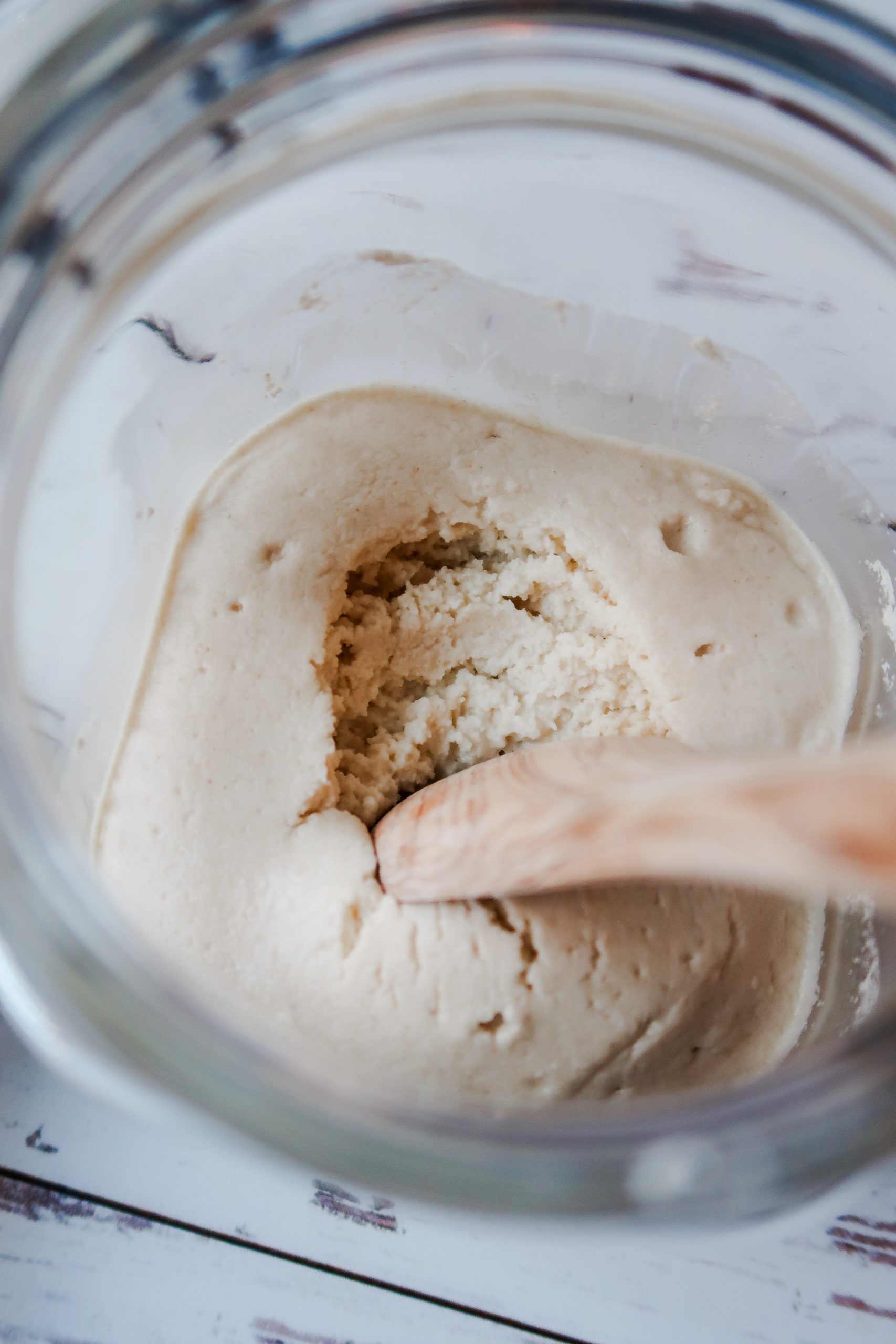 Fluffy texture of a gluten free sourdough starter. Wonders of Cooking