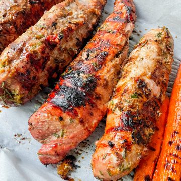 Orange Rosemary Pork Tenderloin by Wonders of Cooking food blog. Easy marinade for pork tenderloin.